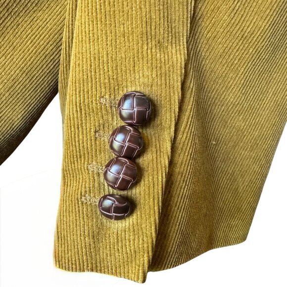 Vtg Tasso Elba Corduroy Camel Blazer Sport Coat Elbow Patch Men M 39-41 Academia - Picture 4 of 15